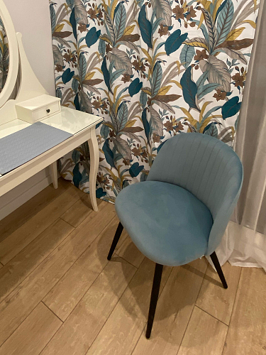 Стул на металлокаркасе Gabi 1 light blue / black / gold фото покупателя 867