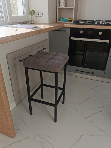 Барный стул Лофт ткань канди грей / черный матовый фото покупателя 261