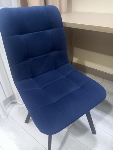 Стул на металлокаркасе Чилли черный / голубой фото покупателя 1441