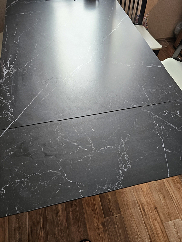 Керамический стол Вилли 140(200)х80 серый мрамор larka grey / черный фото покупателя 10