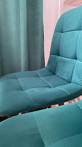 Стул на металлокаркасе Чилли синяя ткань / белый фото покупателя 1485