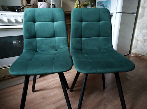 Стул на металлокаркасе Чилли синяя ткань / белый фото покупателя 284