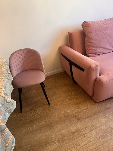 Стул на металлокаркасе Gabi 1 light blue / black / gold фото покупателя 570