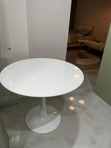 Стеклянный стол Tulip 90 black glass фото покупателя 20