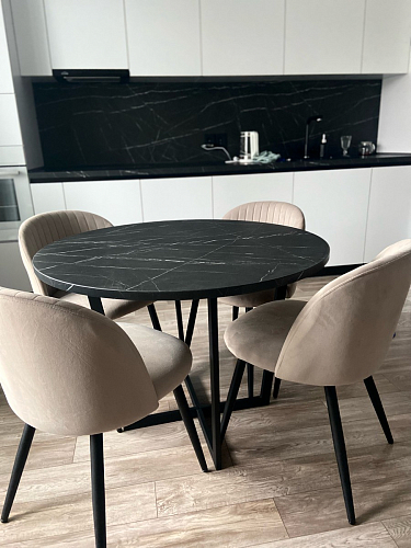 Стул на металлокаркасе Gabi 1 light blue / black / gold фото покупателя 264