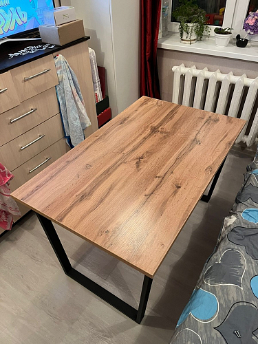 Стол Лота Лофт 140 25 мм черный матовый / бетон фото покупателя 972