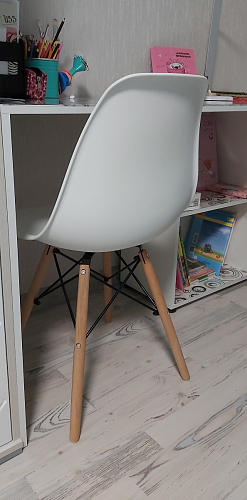 Пластиковый стул Eames PC-015 серо-голубой / дерево фото покупателя 119