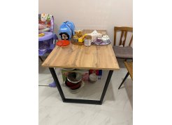 Деревянный стол Лота Лофт 120(160)х75 черный матовый / бетон светлый фото покупателя 805