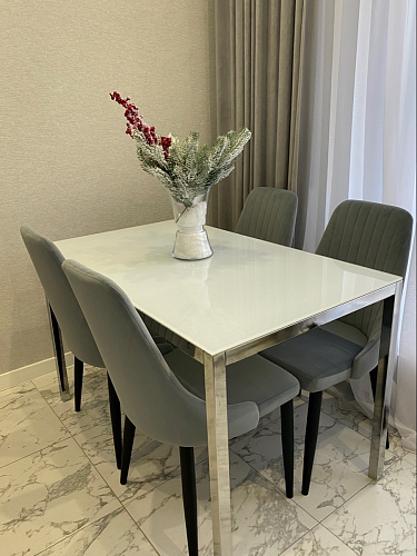 Стул на металлокаркасе Kora dark gray / black фото покупателя 20