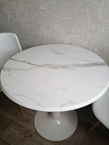 Стол Тулип 90х73 дуб вотан / белый фото покупателя 133