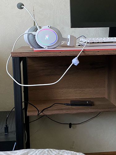 Письменный стол Клер Лофт дуб делано светлый / белый матовый фото покупателя 24