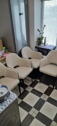 Стул на металлокаркасе Vener beige / black фото покупателя 1