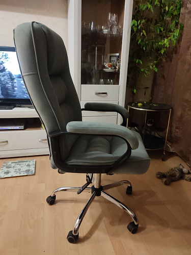 Компьютерное кресло хром CH9944 черный / экокожа фото покупателя 4