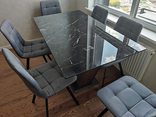 Стол на тумбе Иматра 140(180)х80х76 baolai / черный фото покупателя 3