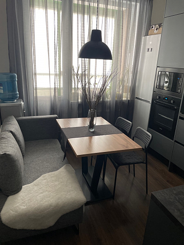 Стол на тумбе Мичиган Лофт 110х70 25 мм дуб вотан / белый / белый фото покупателя 8