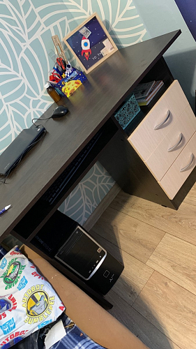 Стол письменный Бриз МДФ волна лайм / ясень светлый фото покупателя 16