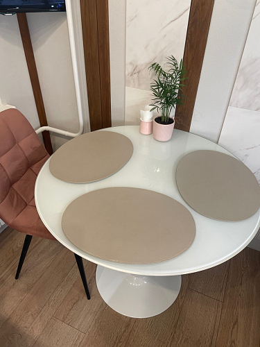 Стеклянный стол Tulip 90 black glass фото покупателя 29