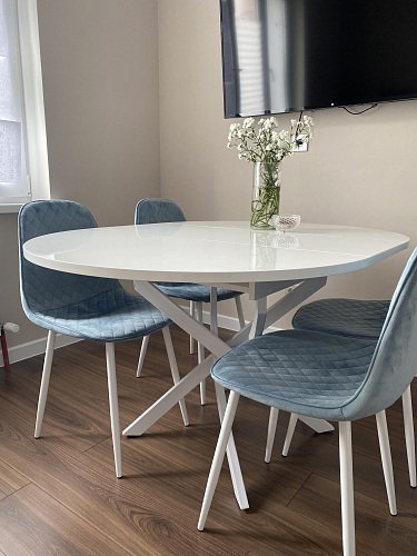 Стул на металлокаркасе Capri голубой фото покупателя 4