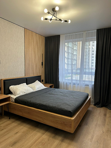 Двуспальная кровать Клауд 160х200 парящая дуб крафт золотой / антрацит фото покупателя 398