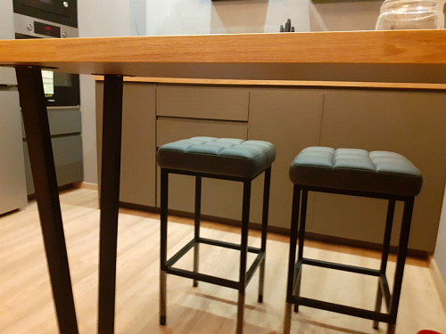 Барный стул Лофт ткань канди крем / черный матовый фото покупателя 131