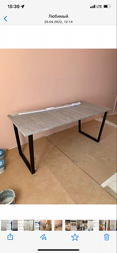 Стол Лота Лофт 140 25 мм черный матовый / бетон фото покупателя 630