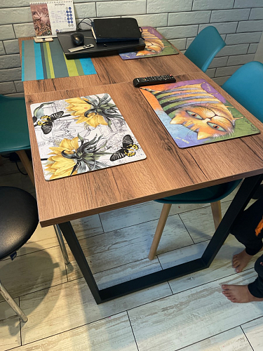 Деревянный стол Лота Лофт 140х80 дуб крафт табачный / черный матовый фото покупателя 255