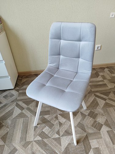 Стул на металлокаркасе Чилли светло-серый / белый каркас фото покупателя 445