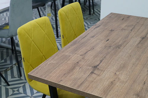 Стол Эльпатия 130 дуб велингтон / черный матовый из шоурума 2