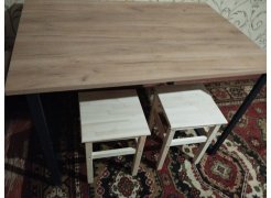 Стол Лота Лофт 140 25 мм юта / белый матовый фото покупателя 753