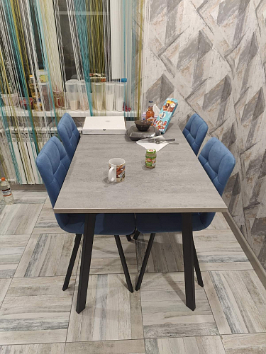 Стол Тринити Лофт 120 32 мм дуб галифакс табако / черный матовый фото покупателя 122