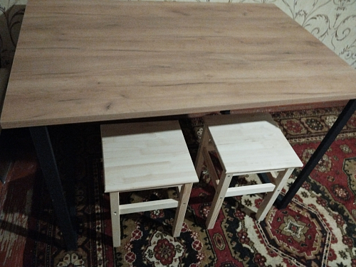 Деревянный стол Лота Лофт 120х75 белый матовый / дуб крафт золотой фото покупателя 753