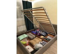 Двуспальная кровать Афродита-2 180х200 с ПМ экокожа бежевая фото покупателя 5