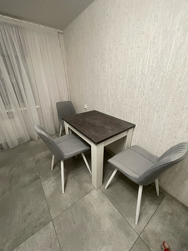 Стул на металлокаркасе Седа 360 К латте (velutto 08) / белый фото покупателя 21