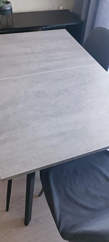 Деревянный стол Колон Лофт 120(160) х 75 черный матовый / бетон фото покупателя 69