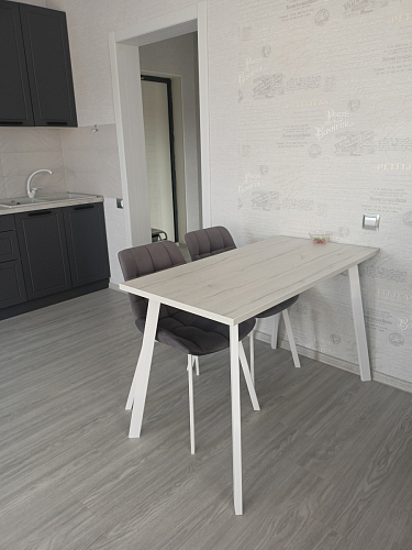 Стол Тринити Лофт 140 25 мм дуб делано темный / белый фото покупателя 185