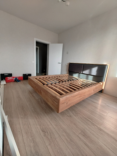 Двуспальная кровать Клауд 160х200 парящая дуб крафт золотой / антрацит фото покупателя 506