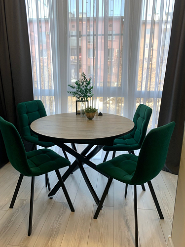 Стул на металлокаркасе Чилли синяя ткань / белый фото покупателя 1494