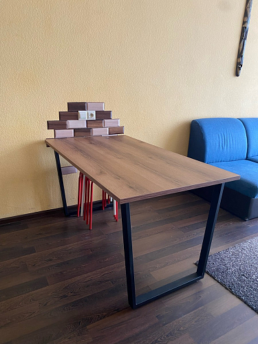 Стол Лота Лофт 120 32 мм бетон / черный матовый фото покупателя 321