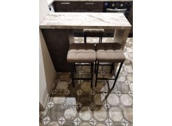 Барный стул Лофт кожзам темно-серый / черный матовый фото покупателя 179