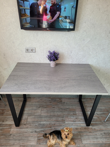 Деревянный стол Лота Лофт 140х80 дуб крафт табачный / черный матовый фото покупателя 102