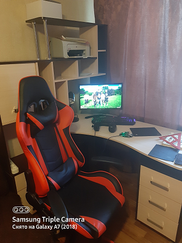 Стол компьютерный Джаз-15 левый дуб сонома / белый фото покупателя 5