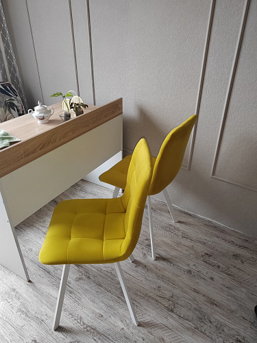 Стул на металлокаркасе Чилли синяя ткань / белый фото покупателя 189