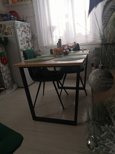 Деревянный стол Лота Лофт 140х80 черный матовый / бетон светлый фото покупателя 206