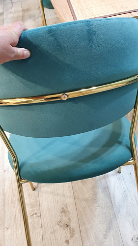 Стул на металлокаркасе Kamelia зеленый / золото фото покупателя 81