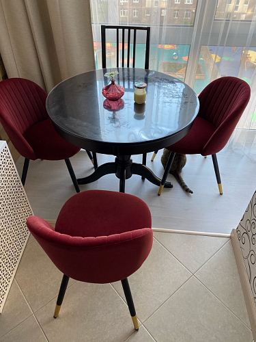 Стул на металлокаркасе Gabi 1 light purple / black / gold фото покупателя 13