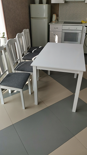 Обеденная группа Mali (стол и 4 стула) white / grey фото покупателя 2