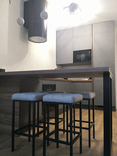 Барный стул Лофт ткань канди грей / черный матовый фото покупателя 18