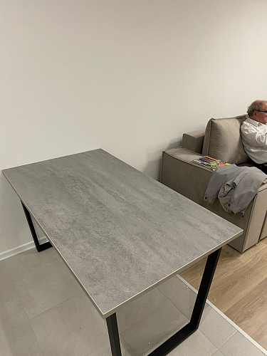 Стол Лота Лофт 120 32 мм бетон / черный матовый фото покупателя 96