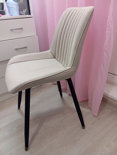 Стул на металлокаркасе Седа 360 К латте (velutto 08) / белый фото покупателя 210