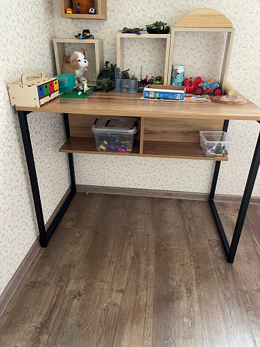 Письменный стол Клер Лофт дуб делано темный / черный матовый фото покупателя 36